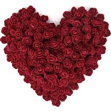 150PCS Heads Artificial Foam Flowers Bouquet MINI Teddy Bear Of Roses DIY Wreath Material Candy Box Accessories Home Wedding Decoration Bride Wrist Flower Chest Flower Headflower Material Valentine's Day New Year Decoration Birthday Party Cake Accessories - 150Pcs - View 26