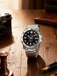 Casio Standard Series Swordfish Kraken Ocean Heart Quartz Movement Stainless Steel Strap Classic Casual Men's Wrist Watch, Black Dial