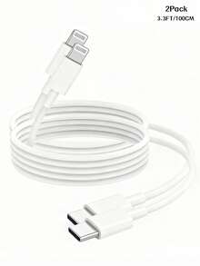 1-3 Packs 3.3ft Apple Charging Cable, Compatible With IPhone Charger Cable, USB-C To Lightning Fast Charging, Compatible With Iphone 14/13/12/11/11Pro/11Max/X/XS/XR/XS Max/8/7, Compatible With IPad Lightning - White - View 10