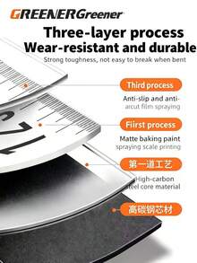 5M * 25mm Black/Gold Version Xibill Fluorescent Measurement Tape, Self-Locking Fluorescent Steel Tape Scale, Black/Gold Boxed Packaging, Suitable For Tools Used In 5-Meter Measurements, Broader Application Range In Households, Increased Thickness And Durability, High Precision, Automatic Return, Durable, Water-Resistant, Designed Specifically For Renovation/Measurement/Engineering Projects, Utilizes Cutting-Edge Technology, Easy-To-Read Instrument - Black - View 9