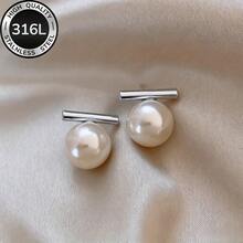 High-Quality Stainless Steel Hypoallergenic Golden Stud Earrings, Fade-Resistant, Simple And Elegant, Suitable For Daily Wear Or Party Fashion Women's Earrings, Jewelry Accessories, An Exquisite Gift For Women. - 金色的 - 查看 6