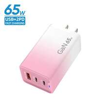 Cargador GaN 65W USB + Type-C, Cargador Rápido para Teléfonos y Laptops, Adaptador Compacto de Alta Potencia para Viaje y Hogar, Compatible con Móviles, Tablet y Dispositivos Electrónicos - Tipo de Enchufe A USA (110-127V) - Ver 7