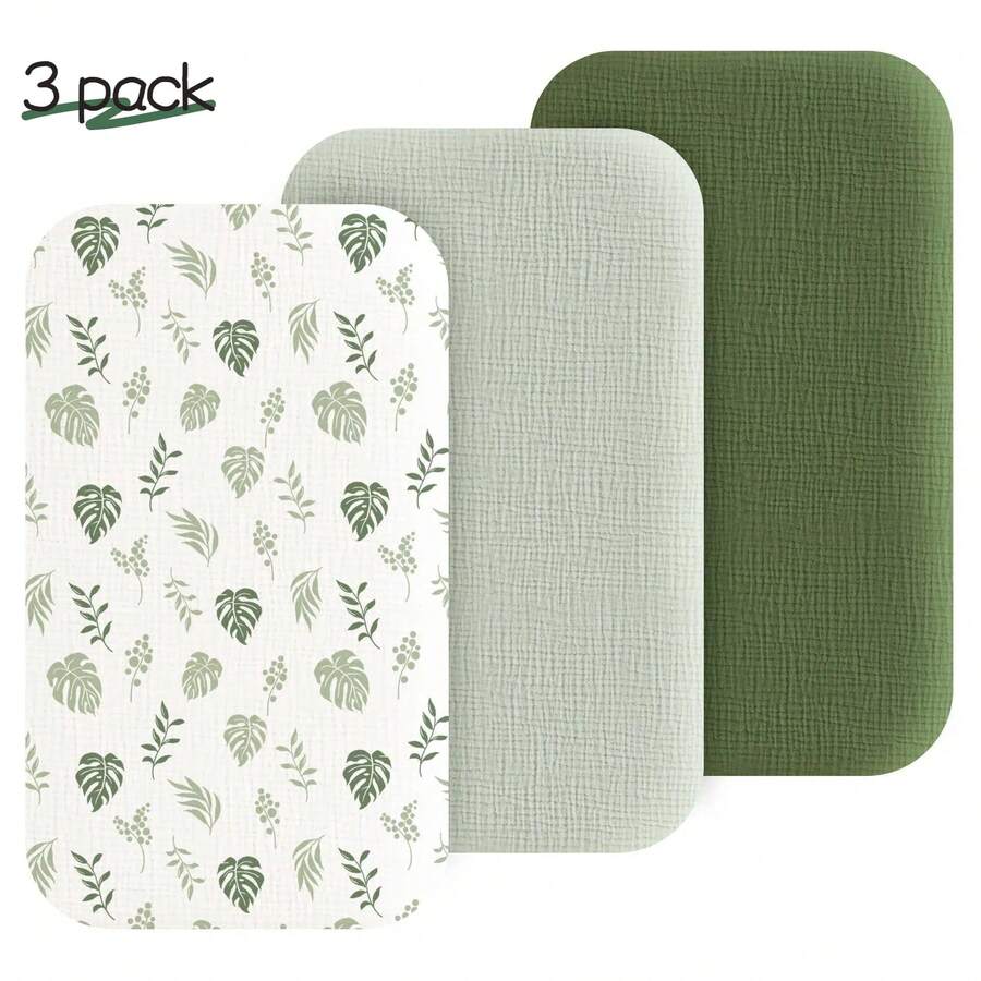 Cotton Muslin Crib Fitted Sheet, Suitable For Baby Delight, Dream On Me, AMKE And Other Brands Rectangular Mattresses, Soft And Comfortable For Baby Boys And Girls