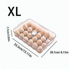 1pc Transparent Egg Holder With Cover, Stackable Egg Protection Container, 10/15/12/14/21/24 Slots, Durable PET Material Egg Storage Box, Suitable For Kitchen, Refrigerator, Cabinet - Clear - View 14