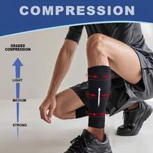 2 Pairs/Set Arm Compression Sleeves & Thigh/Calf Compression Sleeves Soccer Suit, Muscle Support, Breathable Tight Footless Calf Socks, Unisex Multi-Size High-Performance Sports Set, Ideal Gear For Fitness Enthusiasts To Enhance Football, Basketball, Hiking, Cycling, Running, Outdoor Sports - Multicolor - View 8