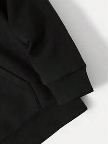 Sudadera con capucha para hombres. Sudadera con capucha de patrón casual para hombres. Sudadera con capucha y bolsillos para primavera y otoño. Como regalo, ropa de invierno para hombres, sudadera con capucha para hombres. - Negro - Ver 2