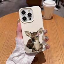 1pc TPU Material Cute Fawn Pattern Phone Case Compatible With Iphone 17 Pro Max/17/16 Pro Max/15/13/12/11, S20 FE/A15/S24/A55, Redmi Note 11/Note 12/Note 13 Pro, Full Coverage Anti-Drop Soft Protective Cover