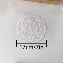 1pc European Style Embroidered Lace Tray Mat, Round Hollow Lace Edge, Suitable For Jewelry Display, Vintage Dining Mat - Multicolor - View 13