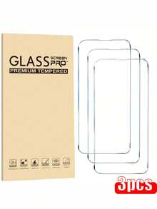 3 片装钢化玻璃屏幕保护膜适用于 Apple 16e/11/12/13/16/16 PRO MAX/14/15 Pro Max、Mini、17/17 Pro/17 Pro Max/17 Air - 高清光面处理，9H 硬度，适用于手机壳，防刮/防碎，防水，防指纹，易于安装