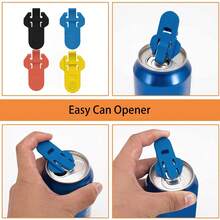 4-Pack Colorful Manual Can Openers With Protective Covers - FoodPlastic Guard For Soda, Beer, Pop Cans | No-Scratch Grip & Easy-Twist Design, Includes Reusable Drink Lid Caps - Color - View 10