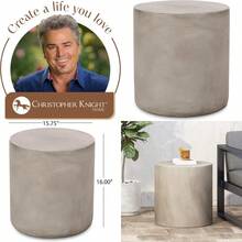 Christopher Knight Home 313406 Mesa Auxiliar Gris ClaroOutdoor Dining Tables - Negro - Ver 1