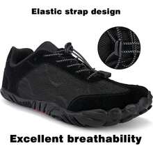 Zapatos Descalzos de Ancho para Hombre Zapatillas de Trail Running Outdoor Zapatillas Trekking Tenis Calzado Deporte Ligero Casuales Sneakers - Negro - Ver 3