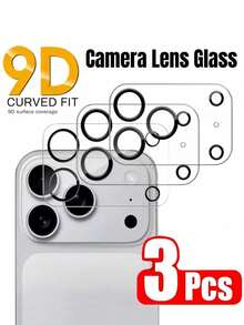 Bộ 3 miếng dán cường lực bảo vệ camera, tương thích với iPhone 17 Pro Max 17 Air, màng bảo vệ ống kính sau, tương thích với iPhone 17 Air 17 Pro 17 Pro Max 16 16 Pro 15 14 13 12 11 Pro Pro Max Plus Mini Series, màng bảo vệ ống kính 3D, chống trầy xước, dễ lắp đặt. - Trong sáng - Xem 16