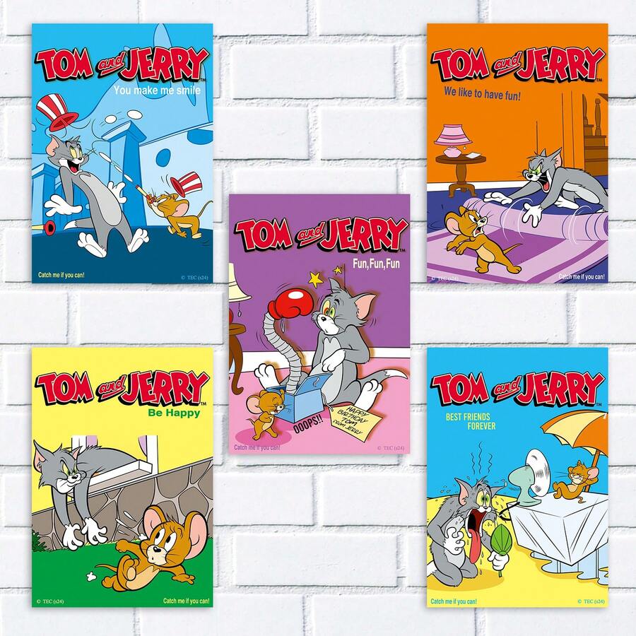 TOM AND JERRY. 5 Piezas/1 Set Póster de dibujos animados Tom y Jerry ...