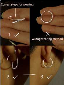 1对S925纯银双圈光滑耳钩扭纹耳环，简约经典造型耳扣，低敏感耳钩，尺寸可选7mm、9mm、11mm、13mm、15mm、18mm、20mm、25mm。珠宝礼品，可送母亲、姐妹、女友，亦可作为圣诞礼物。