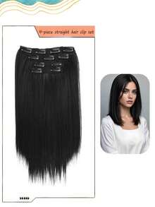 Clip In Hair Extensions, Hair Extensions Thick Long Lace Weft Lightweight Synthetic Hairpieces For Women (14 Inch-125 Gram) - Multicolor - View 11