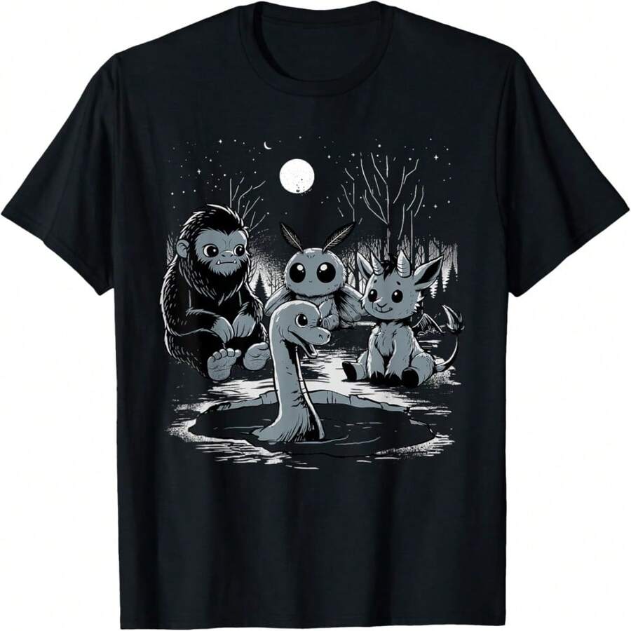 Cryptid Shirt Bigfoot Loch N Monster Motan Jersey Devil T-Shirt - 黑5 - 查看 1