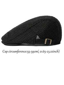 Men's Winter Newsboy Cap Warm Adjustable Beret Forward Hat - Retro - View 9