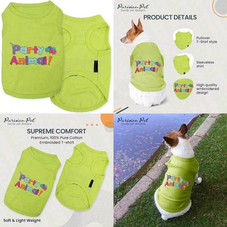 Parisian Pet Dog T-hirt, mall(Animal de fiesta Mediano) - Multicolor - Ver 1