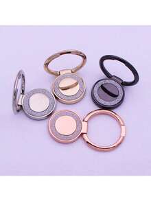 1个可折叠锌合金圆形手机指环支架，360°旋转磁吸式懒人支架，兼容、安卓手机，生日礼物，送给家人、朋友的礼物，生日手机支架，手机配件