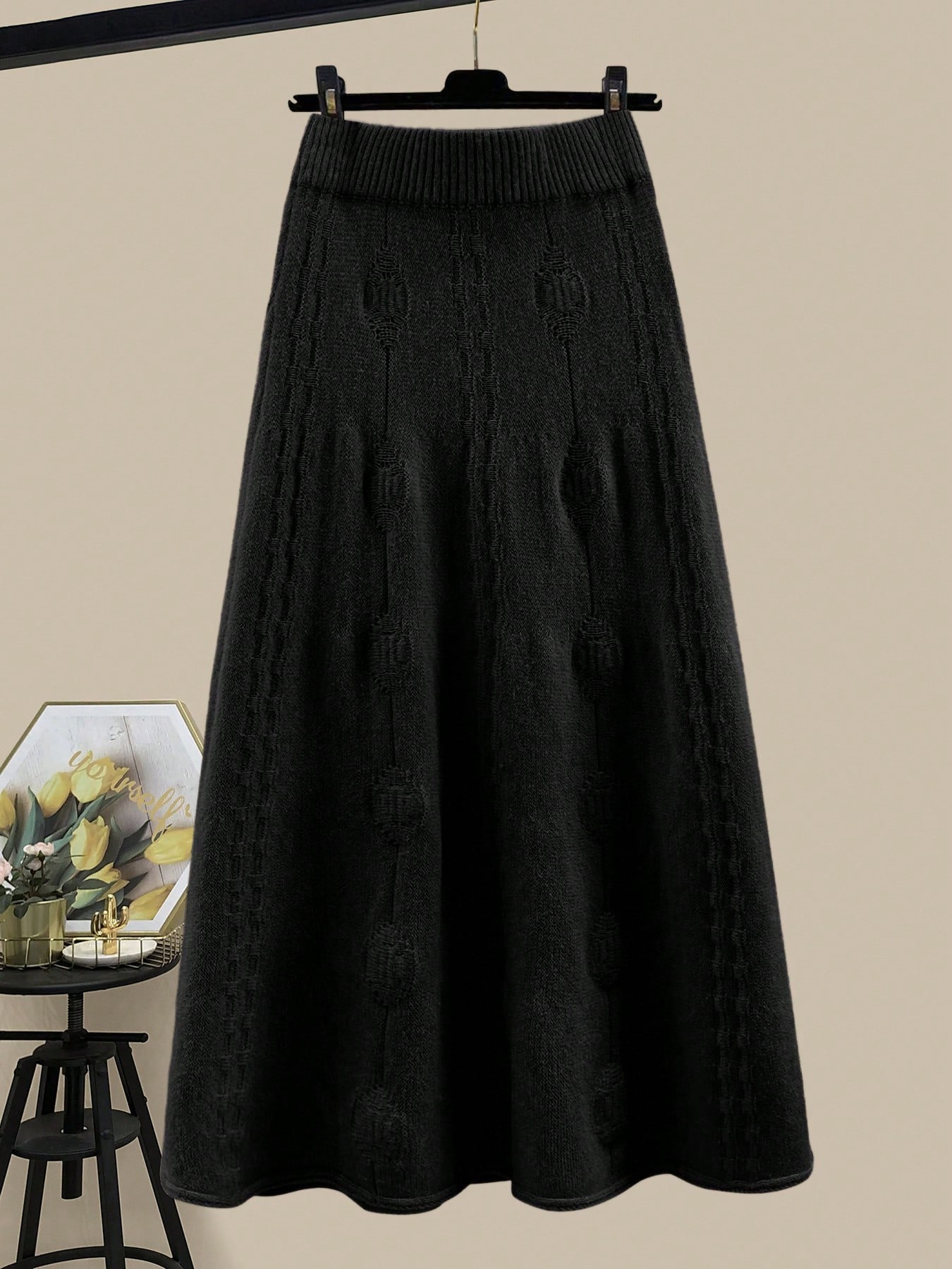 طقم بلوزة وتنورة فضفاضة عصرية للنساء، بياقة عالية...