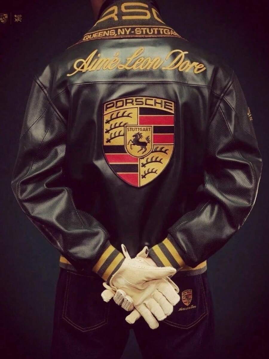 Unisex Vintage Engineer Jacket | Track-Inspired Leather W/ Micro-Badge Embroidery Heritage Racing Patina - Retro Motorsport Core - Black - View 1