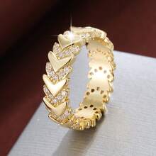 1pc Fashionable Women's Ring With Artificial Zirconia Stone In Arrow Design - Multicolor - View 26