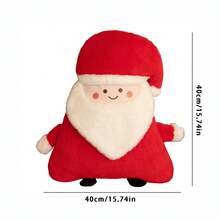 Almohada navideña de peluche con diseño de Papá Noel, muñeco de nieve, árbol de Navidad o reno. Suaves y adorables, ideales para decorar tu hogar en estas fiestas. - Blanco - Ver 7