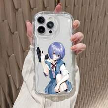 Funda para móvil con diseño de Rei Ayanami, compatible con teléfonos ,  17,  16 Pro Max,  15 Pro Max,  13 y  12. Fabricada en TPU para una protección eficaz contra golpes y caídas. Un regalo ideal para familiares, amigos, seres queridos, parejas y para Navidad. - transparente - Ver 1