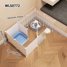 Valla para perros fácil de quitar, casa plegable para gatos con valla de patio, espacio interior grande ensamblado con área de caja de arena, zona de juego para perros pequeños, barrera de aislamiento para gatitos, jaula para perros - Multicolor - Ver 1