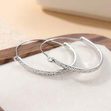 1 Pair Classic & Simple Handmade Round Earrings, Jewelry Accessory For Women's Daily Gatherings - Silver - View 4