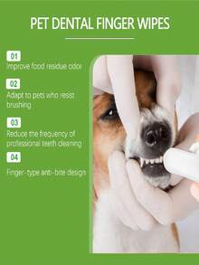 Pet Dental Cleaning Wipes, Gentle Teeth Care Finger Wipes For Cats And Dogs
