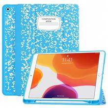 Case For IPad 9th Generation 2021/8th Gen 2020/7th Gen 2019 With Pencil Holder - Premium Shockproof Case With Soft TPU Back Cover & Auto Sleep/Wake For IPad 10.2 Inch, Book Blue,B-BookBlue - B-bookBlue - View 1