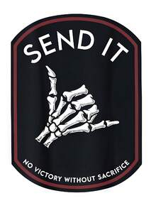 Cotton Short Sleeve Send It No Victory Without Sacrifice (On Back) T-Shirt For Men - Black - View 2