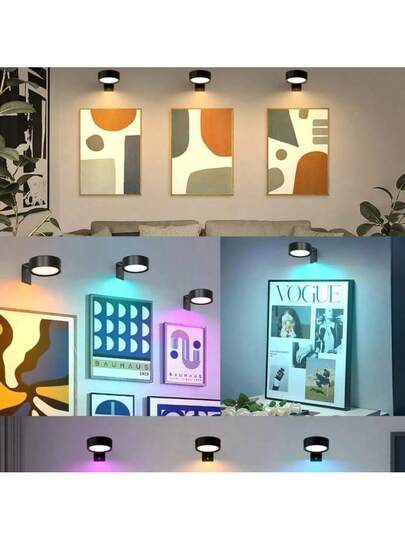1/3/ RGB Led Wireless Metal Wand Art Battery Powered LED Picture Lights, Lamp, Fairy Lamps, Night Light, Lighting, Book Lights Room Adjustable Temperature, Frame Artworking Portrait, Stairs, Corridors, Bedroom ation, Interior, Living Room, ations, Birthday Home ations 150mAh Remote Control view 4