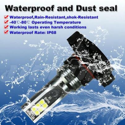 A Ice Blue White Fog Light DRL 8000K 6000K LED Bulbs-H7  H3 H4 H1 9005 9006 2504 5202 (A-2504-Fog/DRL, Ice Blue L...