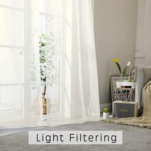 OWENIE Short Sheer Curtains 36 Inches 2 Panels Set - Kitchen Tiers Valances Curtains Light Filter Rod Pocket Voile Cafe Curtains For Kitchen Bathroom Small Half Window, 42 In W X 36 In L, Ivory,42inchWx36inchL(Packof2),Ivory - Ivory - View 5