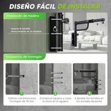 AVEDISTANTE Soporte para Costal de Boxeo, Base para Costal de Box, Ajustable en 5 Longitudes y 3 Posiciones de Altura, Soporte Saco de Arena de Boxeo con Kit Instalacion y Gancho Giro 360(default) - Multicolor - Ver 9