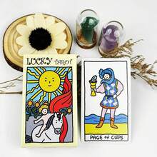 78张幸运塔罗牌（附PDF指南），占卜游戏，万圣节礼物，圣诞节礼物 - 黃色 - 查看 2
