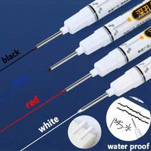 5pcs Long Tip Pens, 20mm Long Tip Markers, Woodworking & Tile Deep Hole Marking Pens, Extra Long Punch Oil-Based Pens, Multi-Function Deep Hole Marking Waterproof Pens - Multicolor - View 4