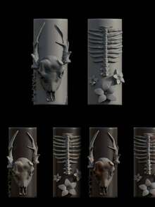 1pc Sheep Head Pentagram Goat Horn Skeleton Flower 3D Nail Art Mold, Transparent Silicone Nail Mold Decoration - 無色 - 查看 9