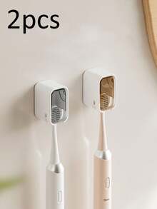 壁挂式牙刷架，无需钻孔，节省浴室空间，可壁挂或便携式安装，U型支架适用于电动牙刷和普通牙刷，男女通用，耐用塑料材质，现代浴室配件，安装简便。 - 彩色 - 查看 15