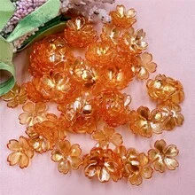 100PCS 14.7mm Acrylic Galsang Flower Loose Beads DIY Bracelets Necklace Earrings Handmade Material For Jewelry Making - trái cam - Xem 2