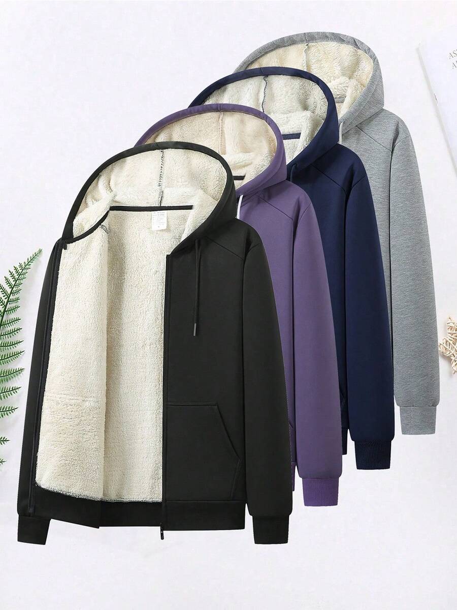 Sudadera abrigada y a prueba de viento para mujer - Sudadera con capucha para correr en invierno con bolsillos, adecuada para senderismo y deportes de fitness - Negro - Ver 1