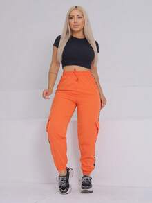 Women Pants - 橘色 - 查看 8