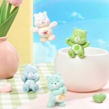 (Random 1PC)Care Bears Glowing Daily Life Series Blind Box - Kawaii Bear Head Figurine, Glow-In-The-Dark Collectible Trinket, Cute Cheer Bear/Funshine Bear Character Ornament, Soft PVC Acrylic Decor, Ideal Gift For Teens Adults Care Bears Fans, Desktop Home Decoration Accessory