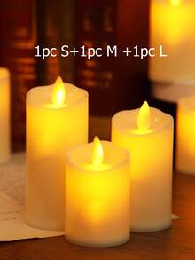 1pc Realistic Flickering Wick LED Candle Light With Battery, Electronic Candle Lamp For Wedding, Engagement, Proposal, Holiday And Anniversary Decoration, Battery Powered Flameless Candle, Home Decor Lighter Candle, Wedding Candle Light, Wishing Candle Light, Indoor Bedroom Decor Candle, Christmas Decoration Candle - Yellow Light - View 16