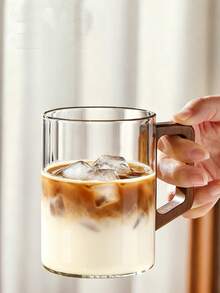 1 cốc cà phê thủy tinh chịu nhiệt có tay cầm bằng gỗ, cốc uống nước bằng thủy tinh trong suốt thích hợp cho trà, sữa, trà sữa trân châu, nước, latte, espresso, matcha, nước ép, cappuccino, lý tưởng cho gia đình, quán cà phê, nhà bếp, quà tặng ngày Valentine, quà tặng giáo viên, quà sinh nhật. - Nhiều màu - Xem 10