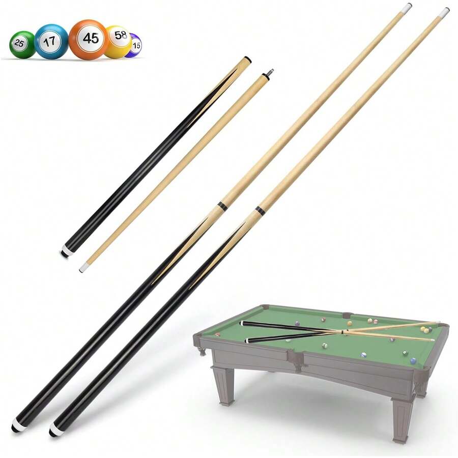 2 Tacos de Billar Desarmable Palos de Billiard para Principiante Taco de Piscina Palo de Mesa de Billar,Taco de billar para sala de billar Taco extraíble Taco de billar portátil Taco de billar 145cm - 1 - Ver 1