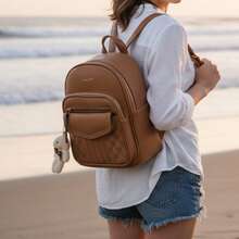 Women Fashion Backpacks - Brown - View 5